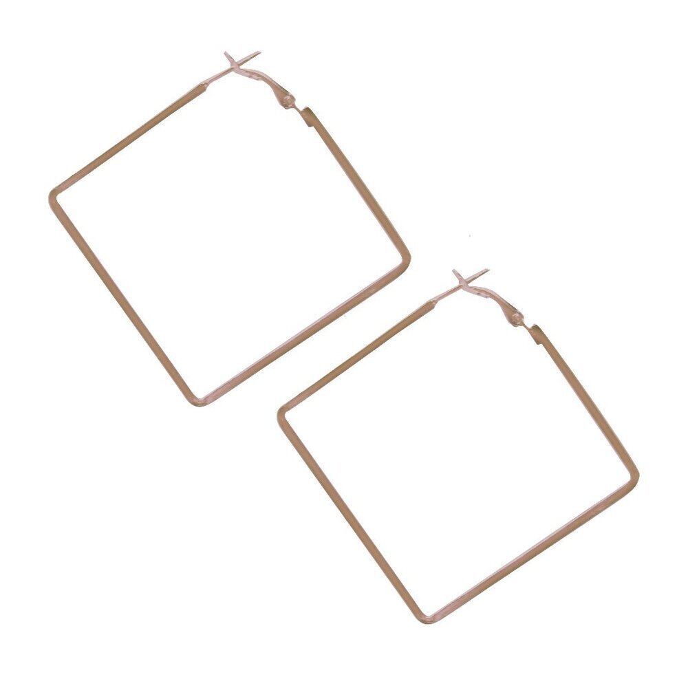 Minimalist Square Stainless Steel Hoop Earrings - Gold